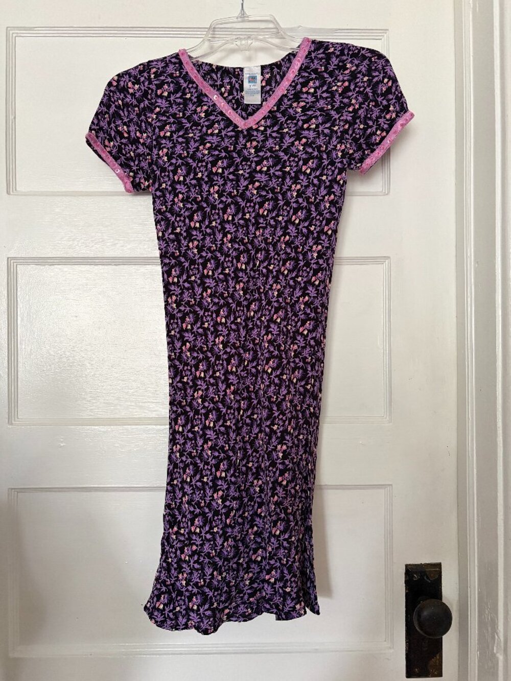 Vintage 2006 April Cornell Rayon Floral & Sequined Dress with Full Ruffled Slip